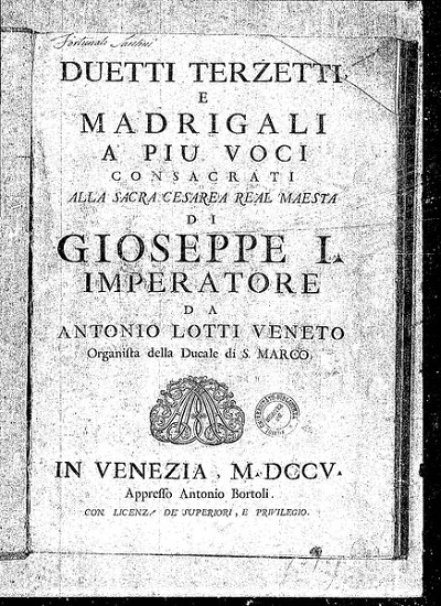 Duetti, terzetti, e madrigali a più voci