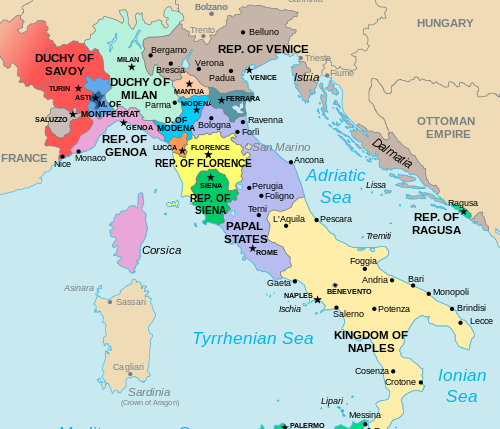 Map: Italy circa 1500